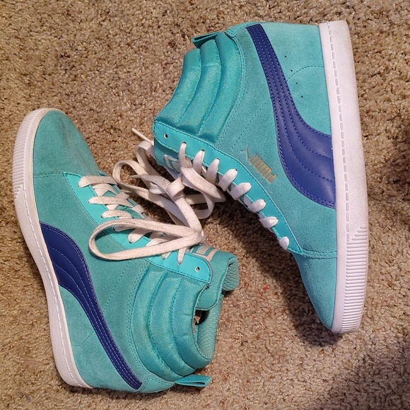 Puma Classic Wedge Electric Green Sz 7 - Picture 2 of 7